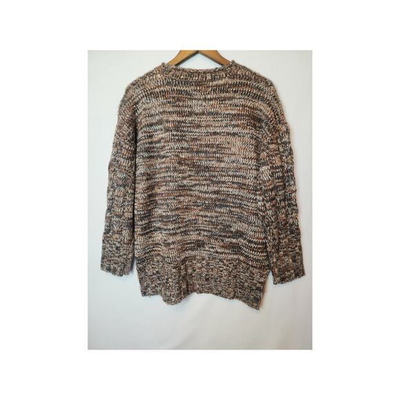 GeeGee Vintage Marled Knit Sweater Brown Black Cream Medium - Picture 5 of 8